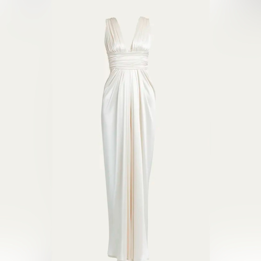 Dolce & Gabbana Elegant Silk Cream Maxi Dress